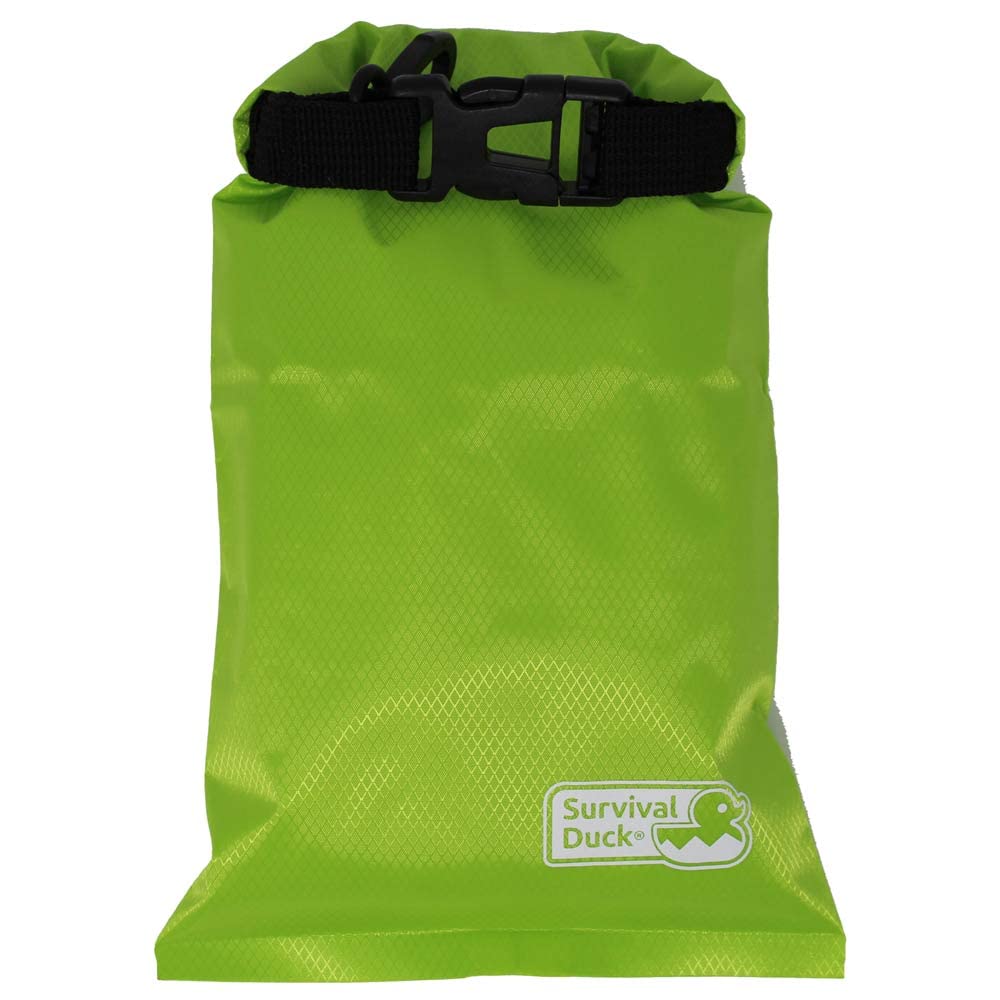 Survival Duck 1L Lightweight Dry Sack, Small Waterproof Dry Bag 1 Litre, Perfect for Keys, Cash Wallet (Green)