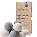 Yazer Pack of 6 Wool Dryer Balls XL Handmade Organic New Zealand Natural Fabric Softener (10, White+Grey)