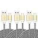 iSeeker Micro USB Cords,3 Pack 10ft High Speed Nylon Braided Charging cable USB Data Sync Charger Cable Cord Wire with Gold-Aluminum Shell For Android, Samsung, HTC, LG, Sony and More(Black)