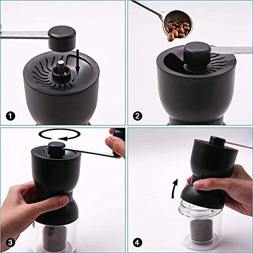 Wuudi Manuelle Kaffeemühle mit einstellbarer Einstellung, konische Keramik-Fräsmühle, Kaffeemühle für Aeropress… – Bild 7