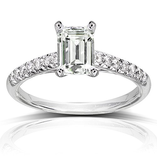 Near-Colorless (F-G) Moissanite Engagement Ring with ...