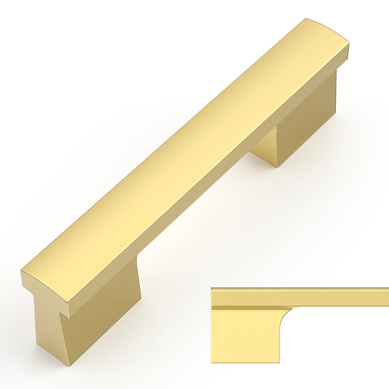 Amerdeco 20 Pack Brushed Gold Cabinet Pulls 3 Inch(76MM) Hole Centers Kitchen Cabinet Handles Hardware Kitchen Handles for Cabinets Cupboard Handles Drawer Pulls ZH0026 Image