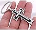 Jzcky Shzrp Elegant Cross Key Ring Key Pendant Keychain (Silver and Black Cross)