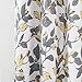 DriftAway Ryan Sketch Flower Floral Branch Leaves Lined Thermal Insulated Window Curtain Valance Rod Pocket 52 Inch by 18 Inch Plus 2 Inch Header Yellow Gray
