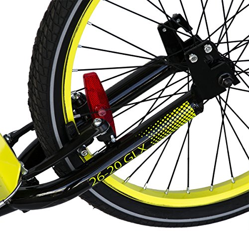 Master Scooter 26 – 20 GLX Patinete, Negro/Amarillo, One Size - Imagen 3