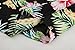 JEETOO Men's Casual Flower Print Short Sleeve Button Down Hawaiian Aloha Shirt(M,Blackflower)