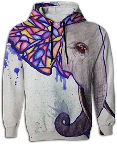 Zhaoqian Bohemian Elephant Boho Men's Novelty Classic Long Sleeve Hoodie Kangaroo Pocket For Gym Sweatshirt
