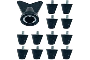 Football Boot Studs Replacement 12pcs Set with 5mm Thread Compatible with Soccer Cleats Rugby Shoes Hiking Shoe Cleats Non-Sl
