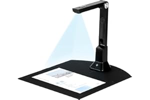 YADERJOVE Document Camera HD Document Scanner, Compatible for Teachers, Remote Teaching, Distance Learning, Site Live, Video Conferencing 10MP Black (Not Support Mac，OS and Linux)