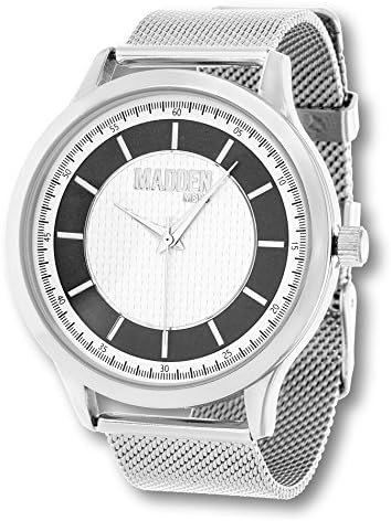Madden Mens Stainless Steel Japan Movement Analog Fashion Officers Watch Gray