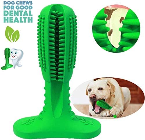 UPBASICN Dog Toothbrush Stick-Bite Brushing Stick Cleaning Interactive Nontoxic Bite Resistant Natural Rubber, Dental Hygiene Brushes for Small to Medium Dogs