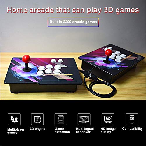 SHZONS Pandora's Box 5S Home Arcade Game Console,2200 HD Games,Full HD(1080x1080),2 Player Game Controls with Arcade Joystick