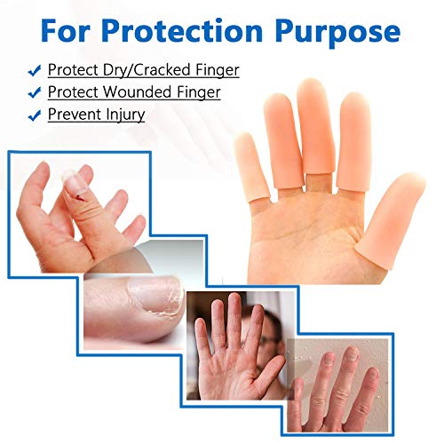 JKcare Large Finger Cots, 10 Pack Silicone Finger Sleeves Support for