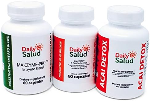 Daily Salud The Best Digestive Supplement Kit for women Cleanse Regenerate & Protect Pack Includes Acai Detox- Natural Enzyme- Probiotic