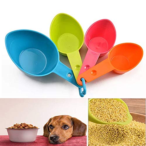 DoubleWood Set of Four Pet Food Scoop, Measuring Cups Spoon Set Plastic Food Scoop for Dog, Cat and Bird Food - Thumbnail 6
