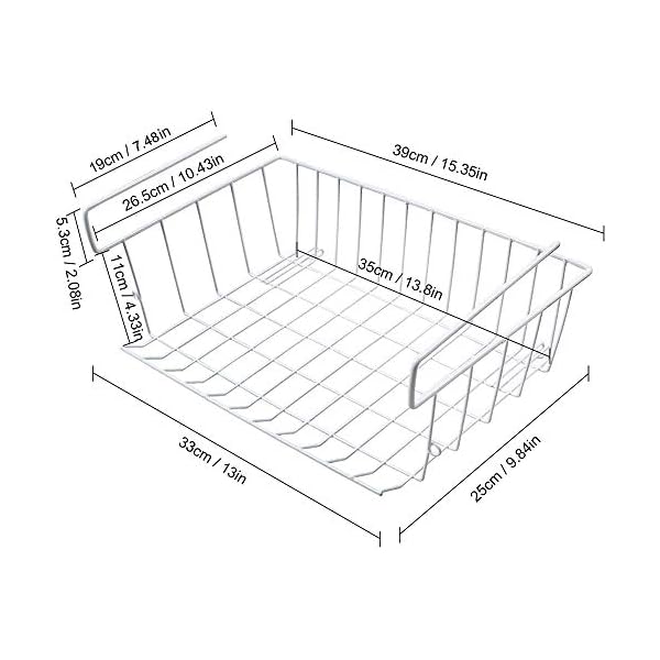 Under-Shelf-Storage-Basket-m-zimoon-Under-Cabinet-Hanging-Metal-Wire-Storage-Wire-Basket-Organizer-Fit-Dual-Hooks-for-Kitchen-Pantry-Desk-Bookshelf-Cupboard-2pcs-White Under Shelf Storage Basket, m zimoon Under Cabinet Hanging Metal Wire Storage Wire Basket Organizer Fit Dual Hooks for…