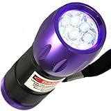 UV LED Ultraviolet Blacklight Emergency Flashlight for Scorpions, Urine, Counterfeit, Stains, Germicidal, Auto Leaks, Hunting, Antiques, Forensics, Camping and more. Finds the Invisible and Makes It Known.