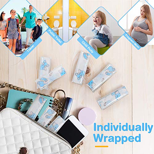 Toilet Seat Covers, Disposable Extra Large Full Cover Potty Seat Covers for Kids Potty Training with 20 Pack Individually Wrapped Portable Toilet Seat Cover for Travel, Adults, Home use - Thumbnail 6