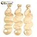 QTHAIR 8A 613 Bundles With Frontal Brazilian Virgin Human Hair(16 18 20+14,Bleached Knots) Blonde 3 Bundles With Closure Brazilian Body Wave Human Hair Blonde Bundles With Frontal