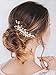 Unicra Bride Wedding Hair Combs Pearl Hair Piece Crystal Headpiece Bridal Hair Accessories for Women and Girls (Gold)