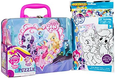 My Little Pony Tin Lunch Box with Puzzles, Coloring Book, Markers, Fun Pad and Stickers by Mad Fun Toys