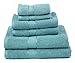 Premium Bamboo Cotton 6 Piece Towel Set (2 Bath Towels, 2 Hand Towels and 2 Washcloths) - Natural, Ultra Absorbent and Eco-Friendly (Sea Green)