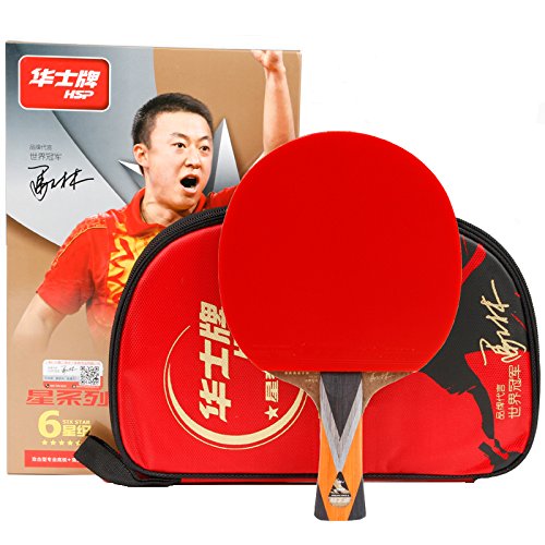 DHS Table Tennis Racket 6 star Ping Pong Paddles fast Racket with perfect Control and Spin Professional Ping Pong Racket With One Racket Bagï¼ˆracket cover encloesed)