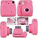 FujiFilm Instax Mini 9 Instant Camera Flamingo Pink + Fuji INSTAX Film (20 Sheets) + Custom Camera Case + Instax Album + 60 Colorful Stickers + 20 Emoji Stickers + Fun Frames + Colored Filters + More