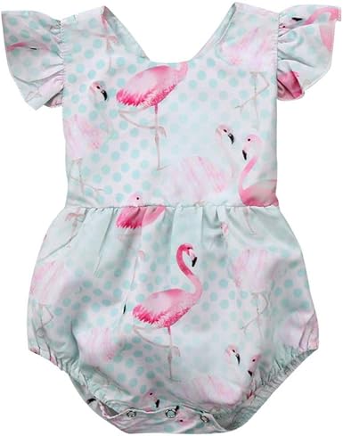 flamingo romper baby girl