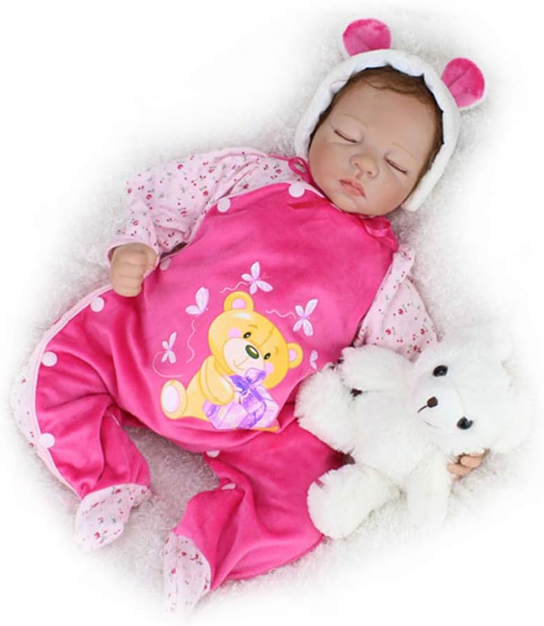 Prezzo Candyana Rinato Baby Doll 22inch 55cm Morbido Silicone Vinile Rosa Dorme Bella Carino Realistico Bambino Bambole del Giocattolo della Ragazza Offerte