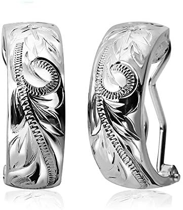 Amazon ピアス ハワイアンジュエリー Locomocoaloha ハーフフープ 波 プルメリア 半月型 スクロール 正規品 ジュエリー ピアス 通販