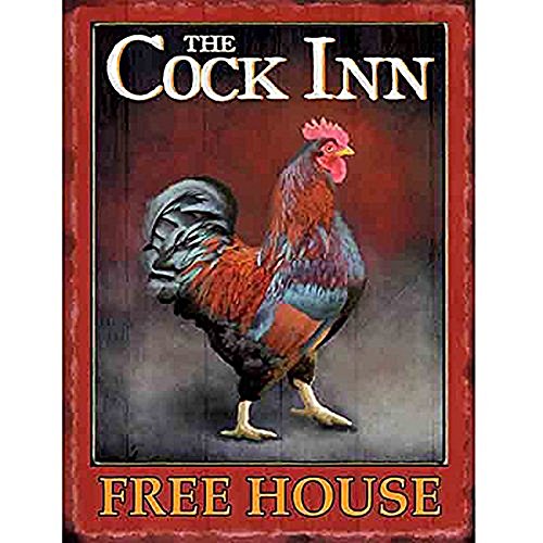 The Cock Inn Small Steel Sign 200mm x 150mm (og)