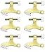 Nuk3y Hinge Pin Heavy Duty Adjustable Door Stop (6 Pack, Polished Brass)