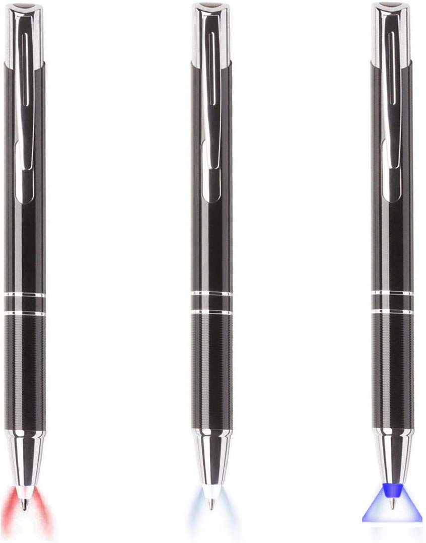 Yacig Writing Instrument, Ballpoint Pen with Light, 3 Pack Penlight-White Red Blue Light — image 1