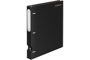 MUKAWA 1 Inch 3 Ring Binder, D-Ring Binder Holds 250 Sheets, PP Cover with Writable Spine Label, Lay-Flat Design, Letter Size 8.5x11, Lightweight for School, Office & Home Organization, 1 Pack, Black