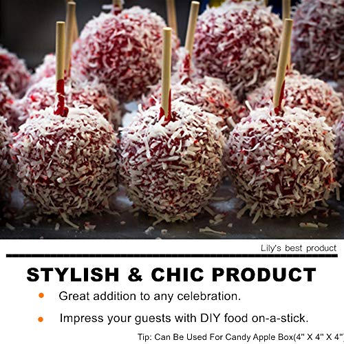 image for HOPELF 5.5 inch Sturdy Bamboo Skewers Sticks for Caramel Candy Apple,C