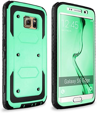 Samcore Defender Heavy Duty Belt Clip TPU Case with Rugged Holster for Samsung Galaxy S6 Edge - MINT GREEN