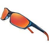 TICHSYGIA Foldable Polarized Wrap Around Sunglasses For Men - Lightweight Cycling Sports for Fishing Glasses UV Protection