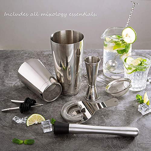 Cocktail Shaker Set, Cocktail Mixer, Cocktailset Aus Edelstahl Barmass, Barstössel, Barlöffel, Barsieb – Bild 6