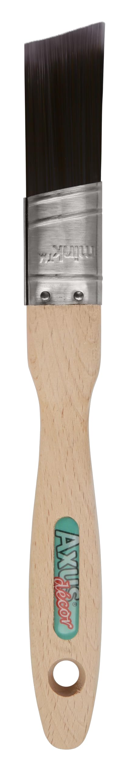 Axus Decor Silk Cutter Brush (Mink Series) - 1"/25mm - Angled For Cutting In Walls, Ceilings & Woodwork Edges, Smooth, Natural Bristles, Bamboo Handles, Rust-Resistant Stainless Steel