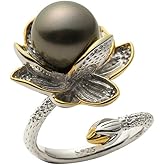 Tahitian Black Pearl Rings Jewelry For Women Fashion Christmas Gifts Wife Mom Girlfriend, Anniversary Birthday Fine Jewelry Gifts for Her NO33236