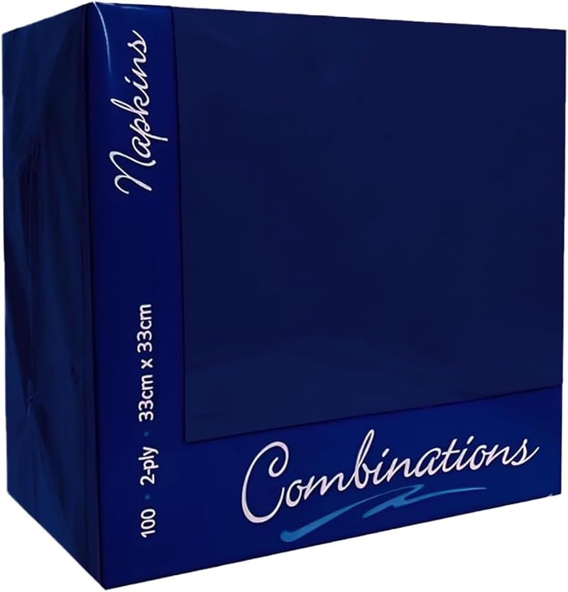 Combinations Dark Blue Napkins 2-Ply 100 pcs for Parties Events 33cm