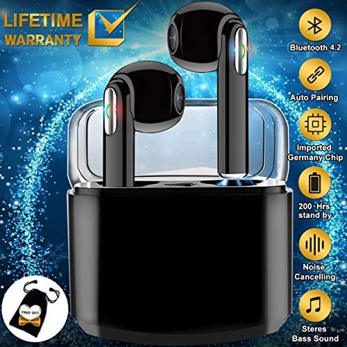 Wireless Earbuds,Bluetooth Earbuds Stereo, Wireless Earphones with Mic Mini Earbuds Bluetooth 5.0 Earphones Sweatproof Sports Earbuds with Charging Case for Running Compatible IOS Android Smartphones