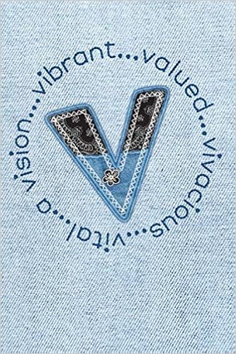 Monogram Initial Letter V Blank Lined 