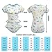 Littleforbig Adult Baby & Diaper Lover (ABDL) Button Crotch Romper Onesie - Giraffe and Zoo Animals Pattern (S) Blue