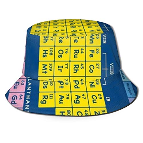 Fun Time Table of Elements Mehrfarbiger Fischerhut Unisex Sonnenhut Anglerhut verstaubar Trave Cap Fashion Outdoor Hut