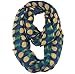 Lina & Lily Pineapple Print Women's Infinity Scarf Lightweight (Navy Blue)