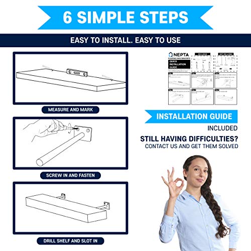 Floating Shelf Brackets Hardware 4 pcs 6 Inch Hidden Bracket for Wood