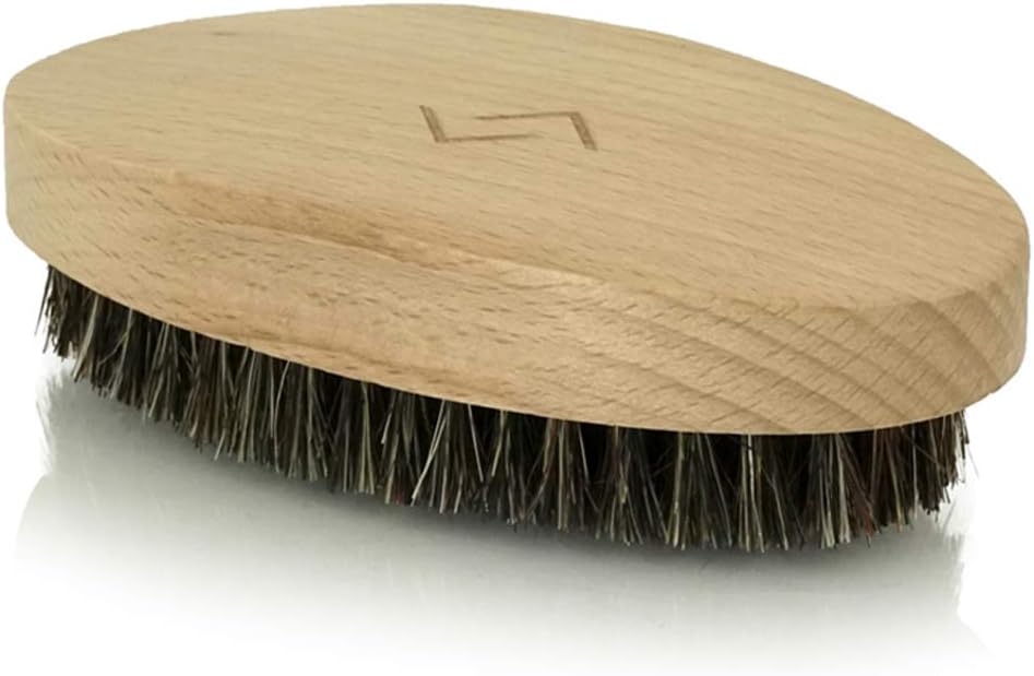NJORD Beard Brush, Excellent Boar Bristle Beard Brush for Optimal Beard Grooming - High-Quality Boar Bristle Brush with Convenient Beech Wood Handle, Gifts for Him, 12 x 6.5 cm