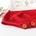 Pinleck Baby Girls Sweet Knitted Fleece Romper Long Sleeve Ruffle Jumpsuit Sweater Dress (Red, 66/0-3 Months)
